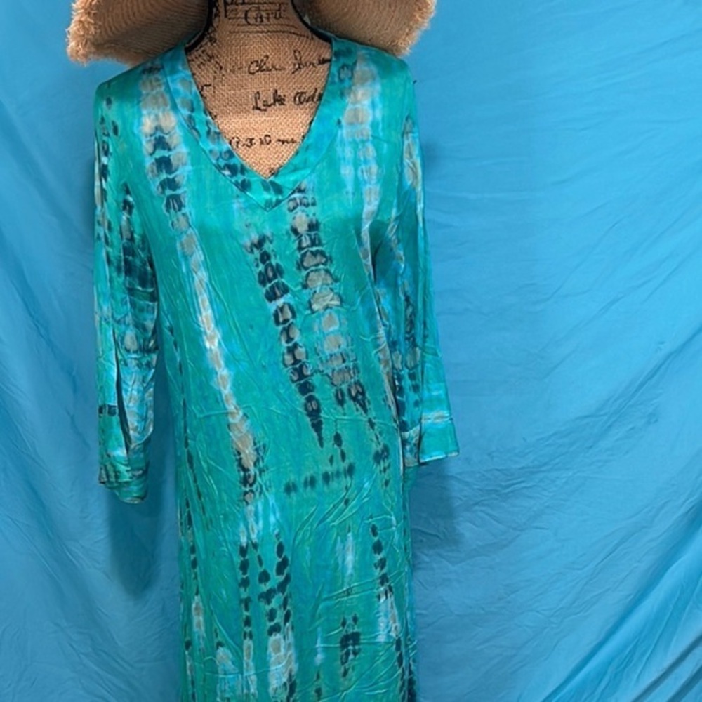Vintage Red’s Threads NWT Women's Maxi Dress - Blue Handmade in Indonesia
